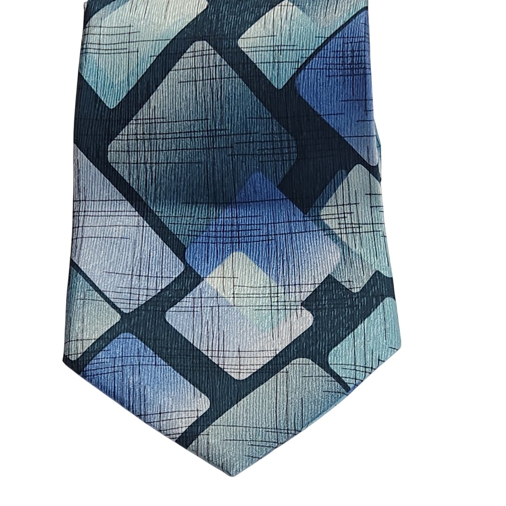 Arrow Mens Blue Geometric Square Silk‎ Necktie Office Modern